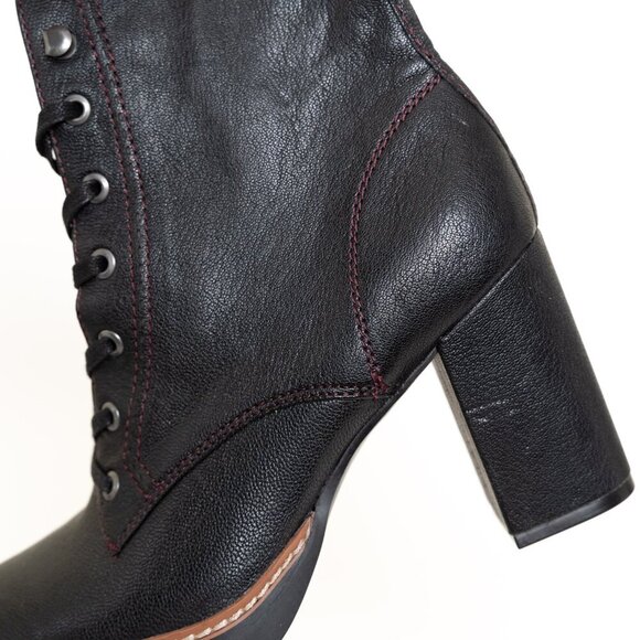 Naturalizer Leather Boot Ankle Lace Up Callie Black NEW - Picture 15 of 15